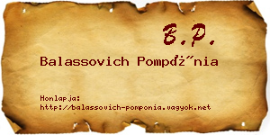 Balassovich Pompónia névjegykártya